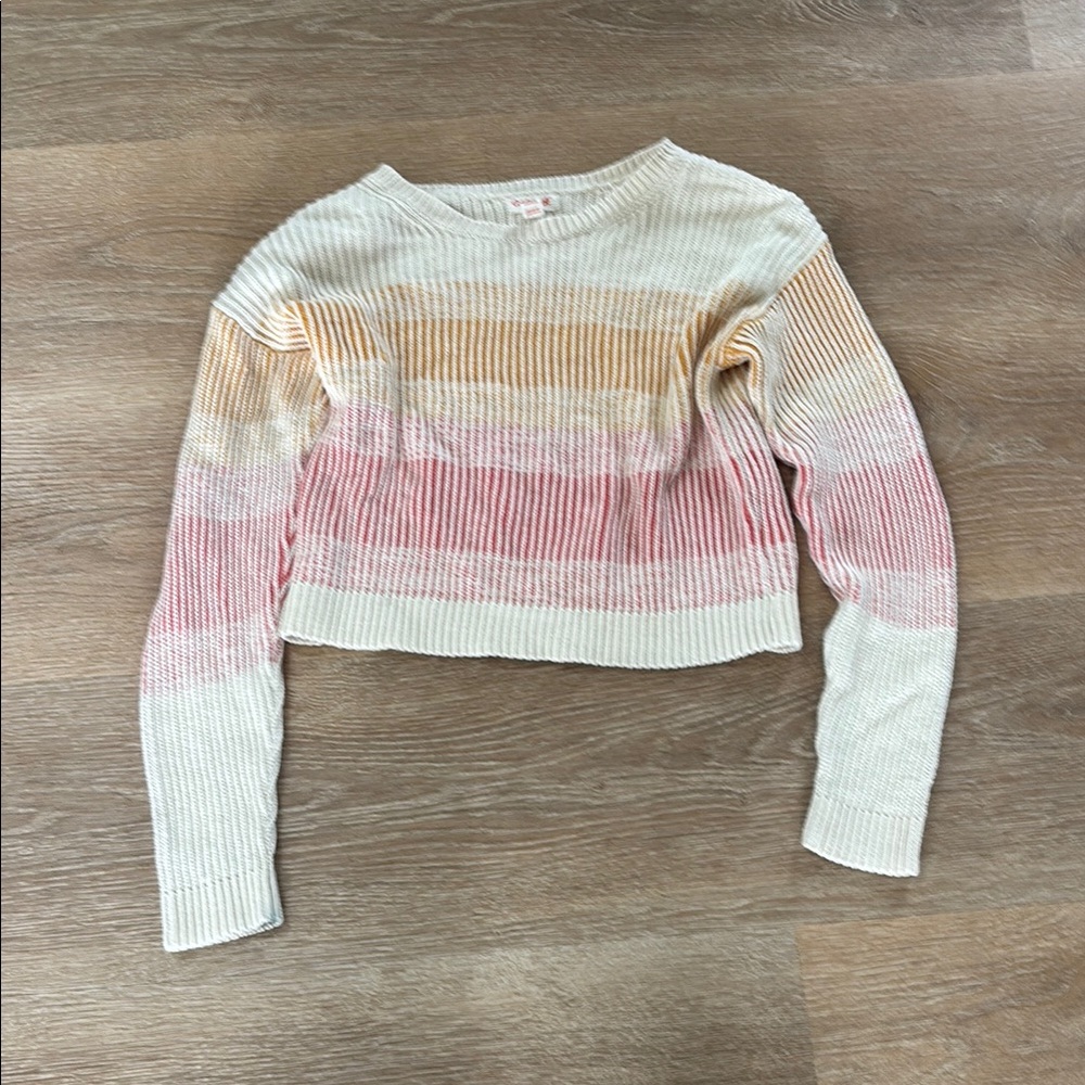 Cat & Jack Cream Ribbed Crop Hoodie